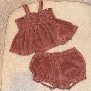 100% organic cotton Easy Peasy Mauve Ruffled Set